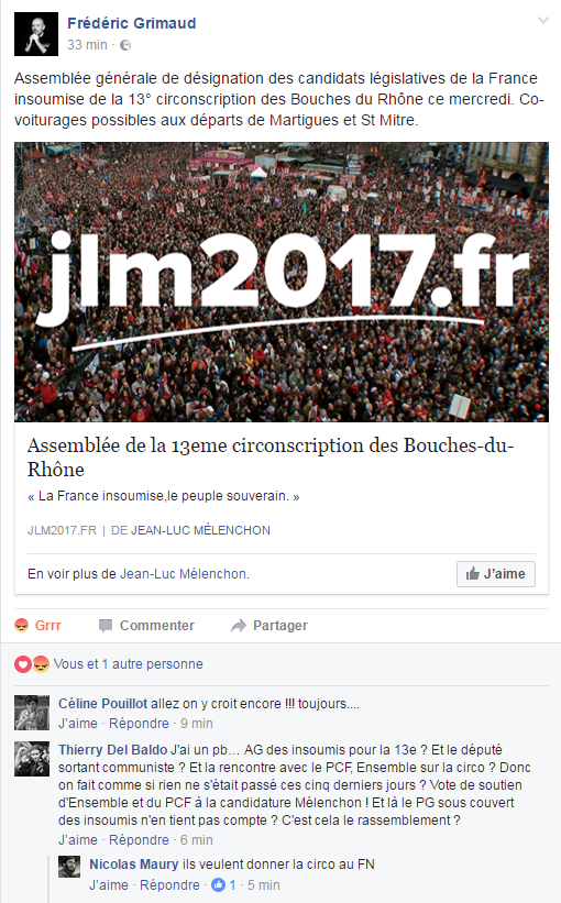 Les insoumis partent à la conquête de la circonscription de Gaby Charroux ?