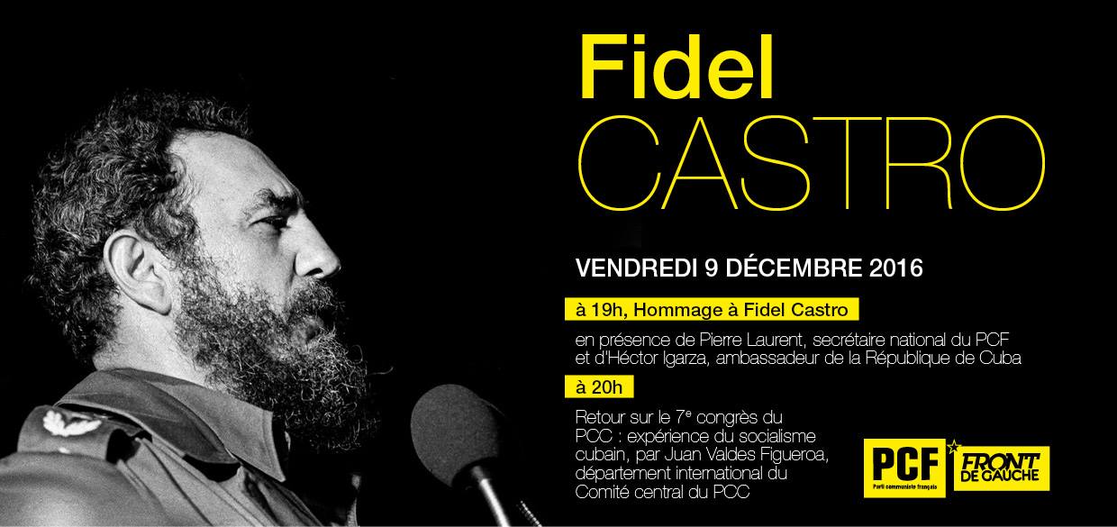 Vendredi le PCF rendra hommage à Fidel Castro