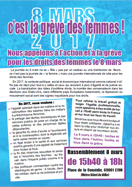 Grève des femmes pour l'Egalité 8 mars 15h40