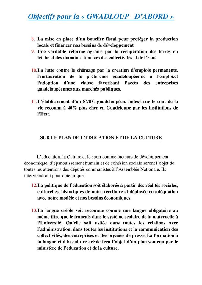 Le Parti Communiste Guadeloupéen (PCG) lance les législatives pour "la Gwadloup d'abord"