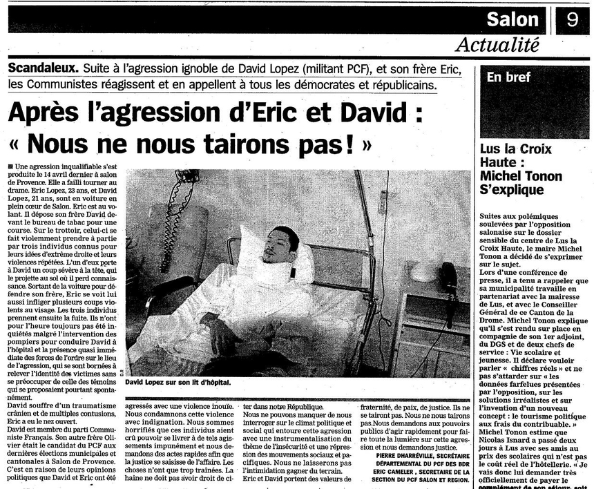 Salon de Provence: le fascisme ne passera pas ! Salon de Provence: le fascisme ne passera pas !