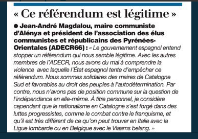 Les élu.e.s communistes de Catalogne Nord (Adecr 66) soutiennent le référendum