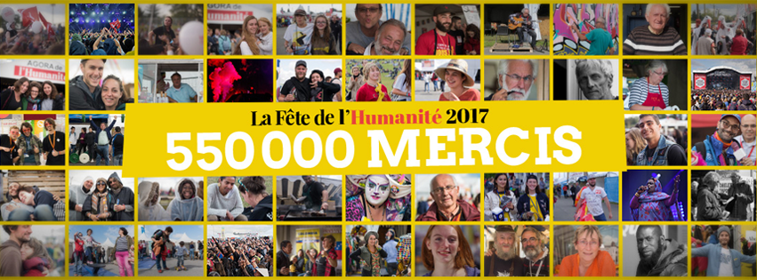 Fête de l'Humanité 2017 : 550 000 mercis