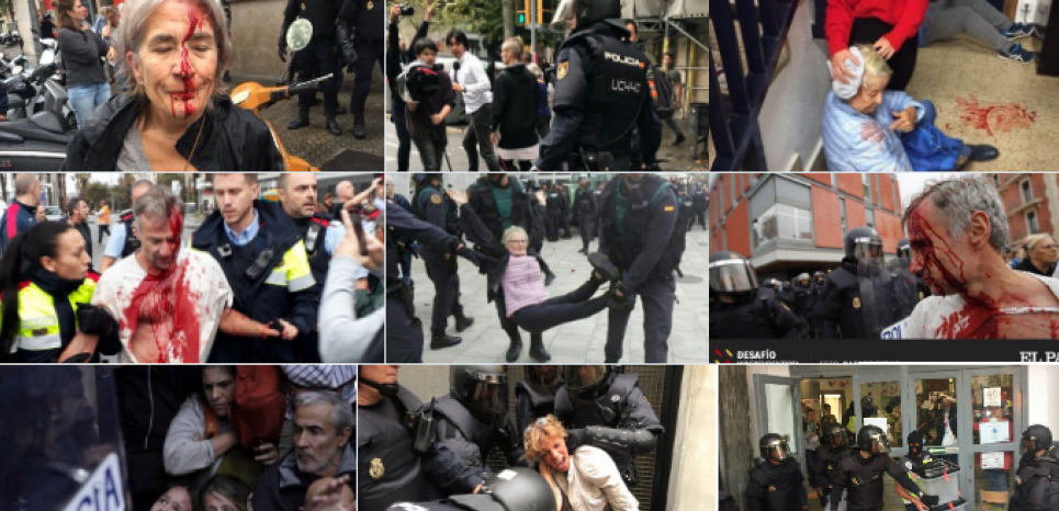 La répression c'est abattue sur la Catalogne. Franco est de retour sous les traits de Rajoy La répression c'est abattue sur la Catalogne. Franco est de retour sous les traits de Rajoy