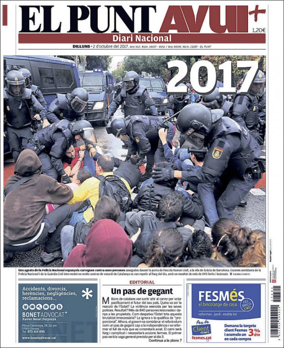 Les unes de la presse catalane du jour