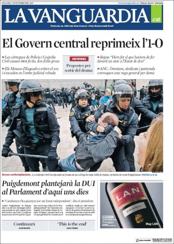 Les unes de la presse catalane du jour