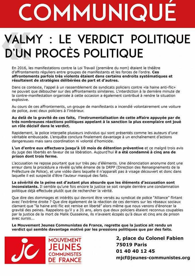 Valmy : Le verdict politique d'un procès politique !