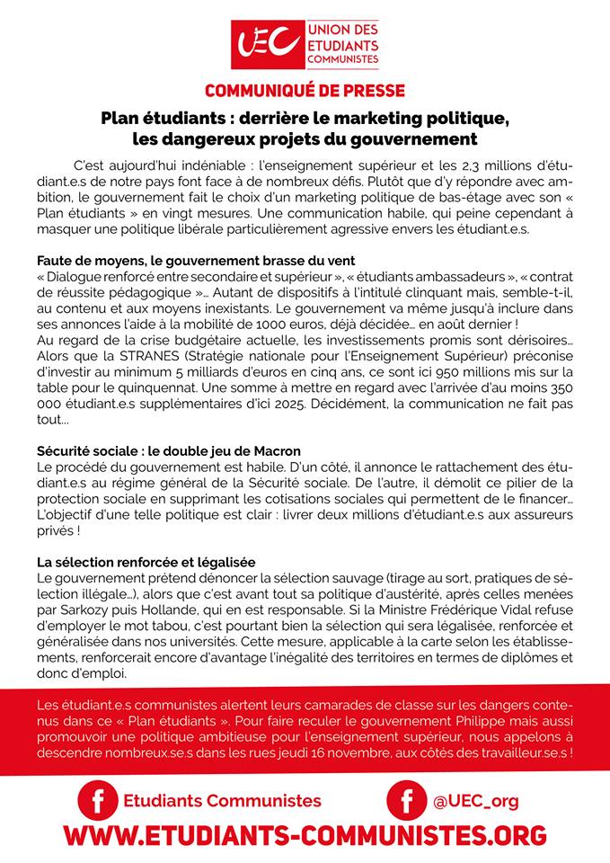 "Plan étudiants", un nouvel écran de fumée qui cache les projets destructeurs du gouvernement !