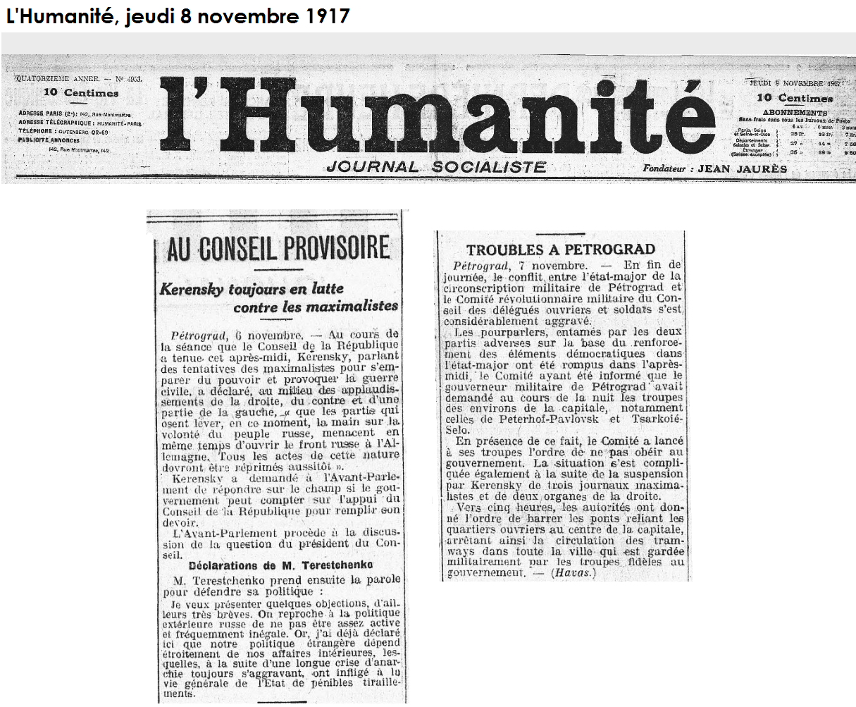 Journal du 8 novembre 1917 Journal du 8 novembre 1917