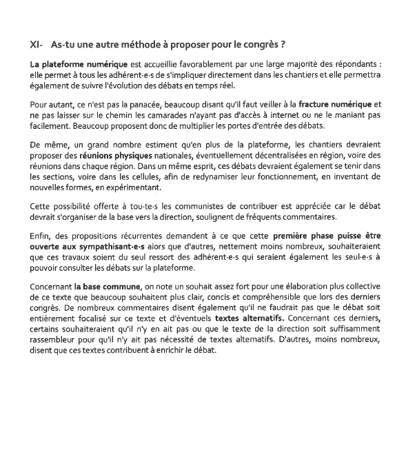 38ème congrès : La synthèse des réponses aux questions ouvertes 38ème congrès : La synthèse des réponses aux questions ouvertes