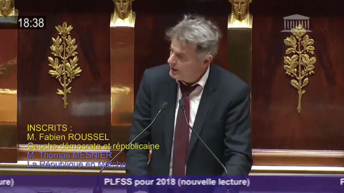 PLFSS : "Soyons fous, retrouvons cette Sécurité sociale qui rembourse à 100% les soins de santé comme à l’origine !" Fabien Roussel (PCF)