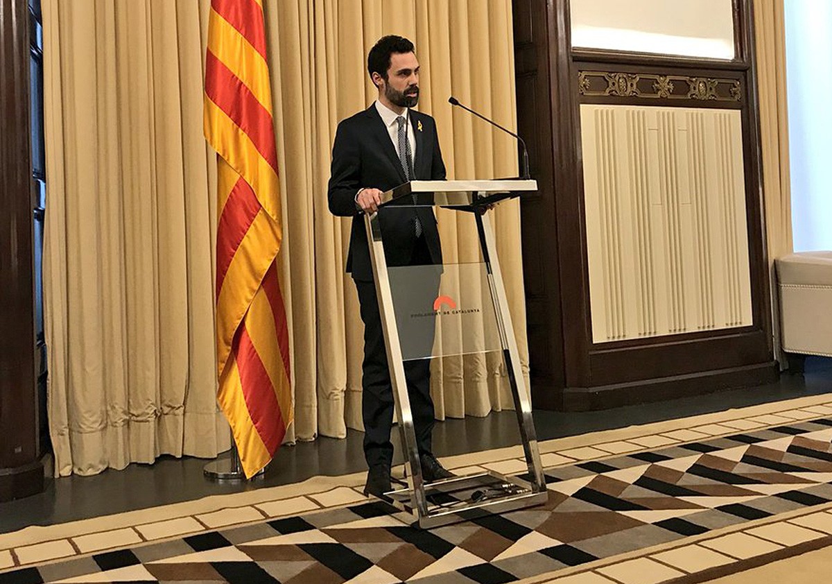 Roger Torrent, Président parlement catalan, propose Carles Puigdemont à la Présidence de la Generalitat