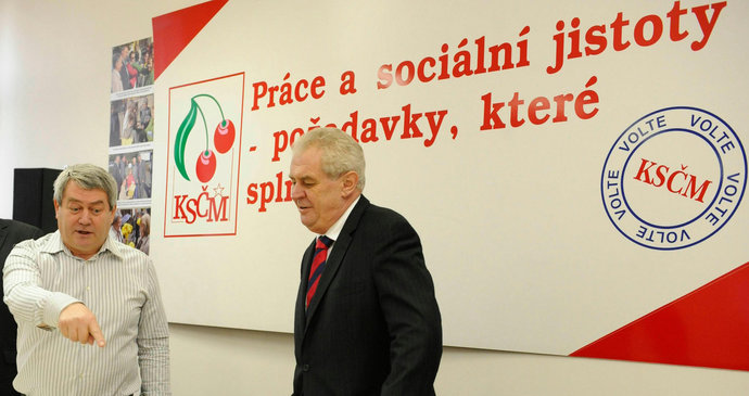 Le Parti communiste (KSČM) salue la réélection de Miloš Zeman en République Tchèque
