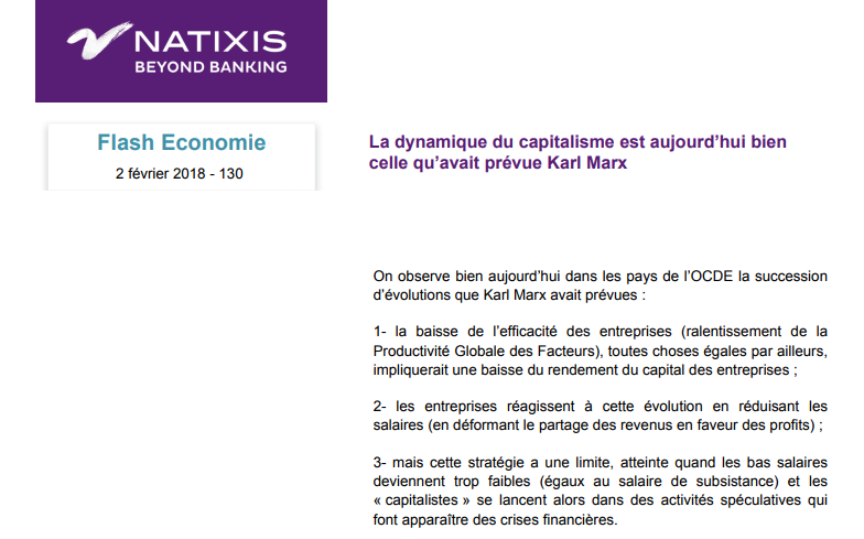 Quand la grande banque d'affaire NATIXIS découvre la supériorité du marxisme