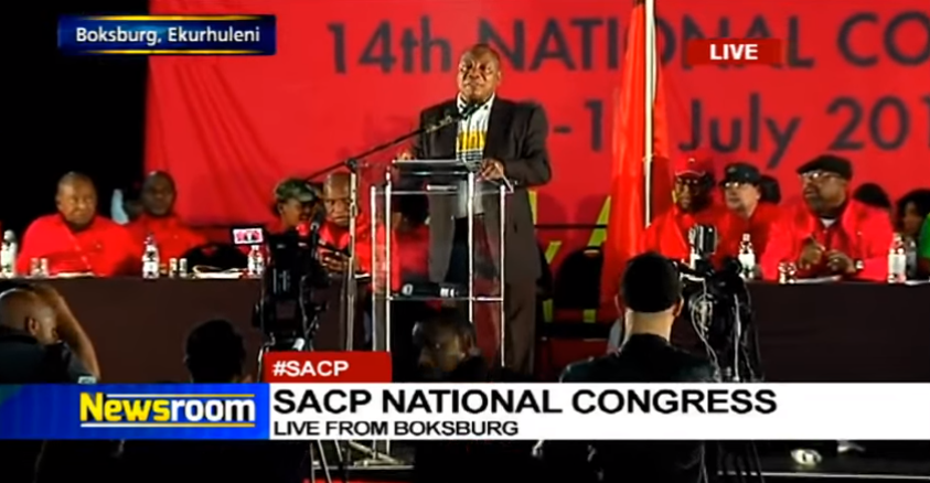 Cyril Ramaphosa lors du dernier congrès du SACP