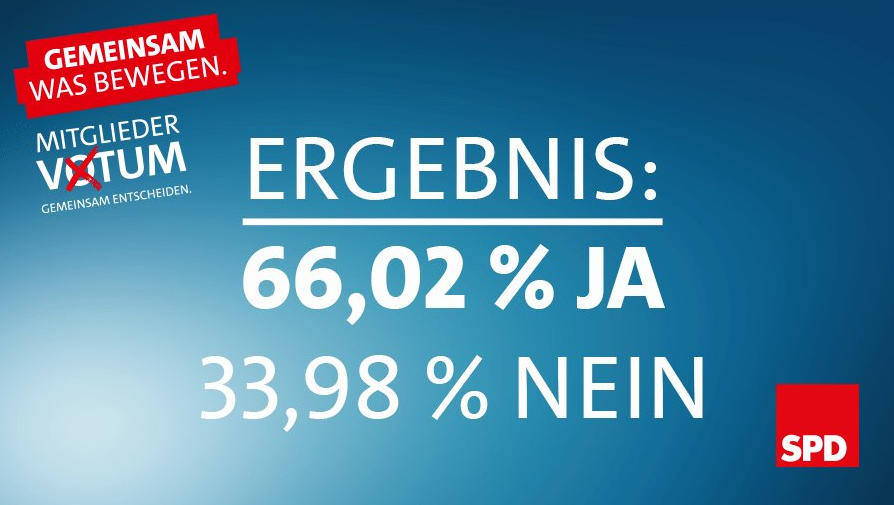 Allemagne : le SPD approuve l’accord de coalition avec les conservateurs d’Angela Merkel Allemagne : le SPD approuve l’accord de coalition avec les conservateurs d’Angela Merkel