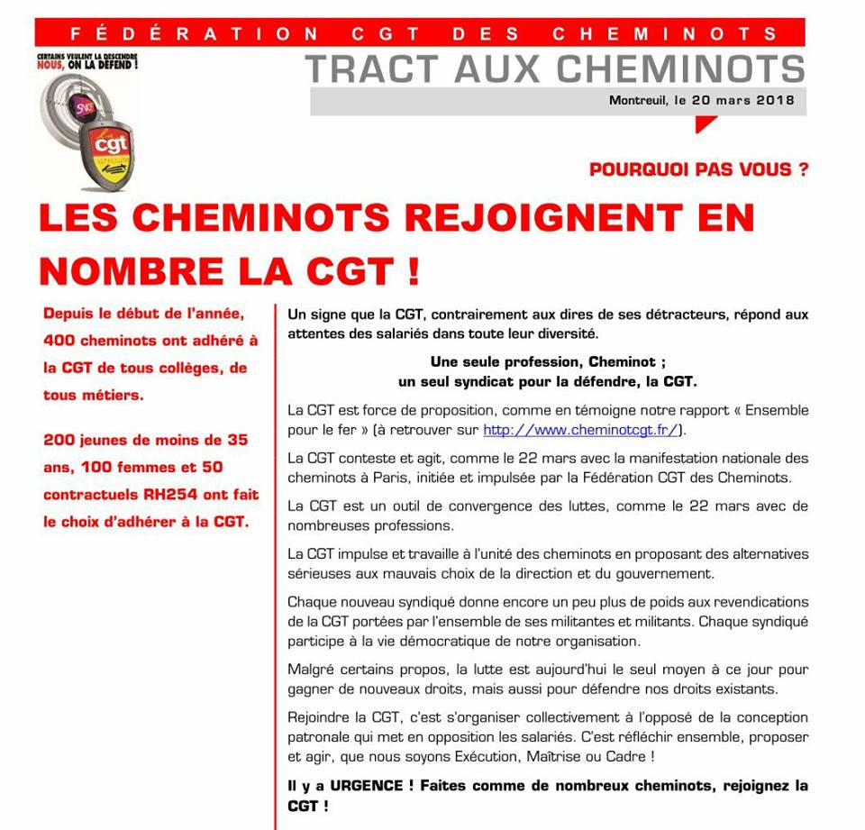 Les cheminot.e.s adhèrent en masse à la CGT