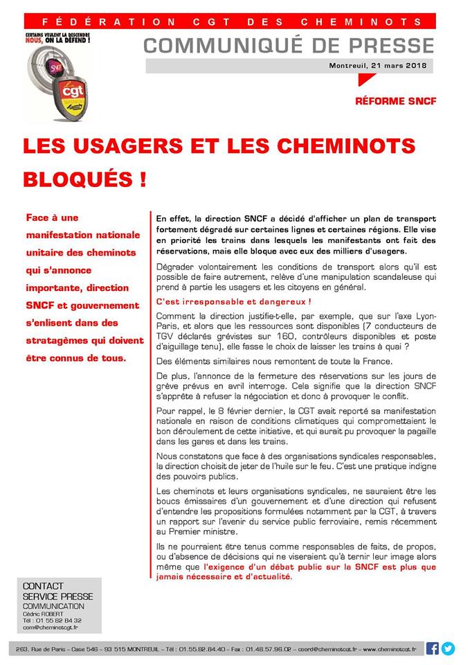 Cheminot.e.s et usagers pris.e.s en otage par la SNCF et le gouvernement