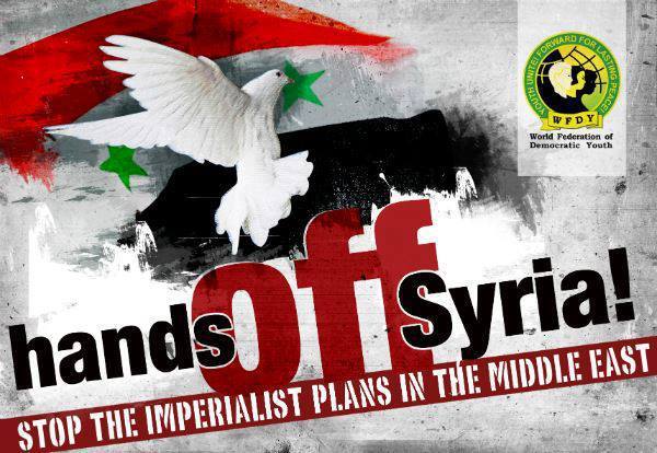 STOP à la guerre contre le peuple de Syrie (FMJD-WFDY)