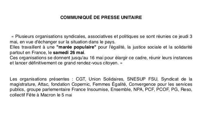 "Une marée populaire" pour le 26 mai "Une marée populaire" pour le 26 mai