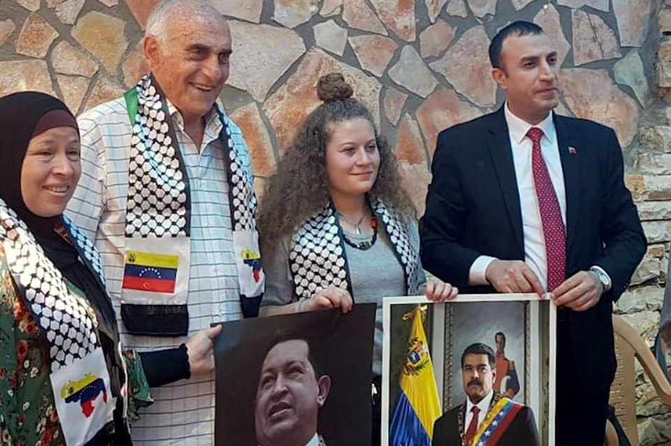 Ahed Tamimi remercie le Venezuela et le président Nicolás Maduro pour sa position ferme en faveur de la Palestine