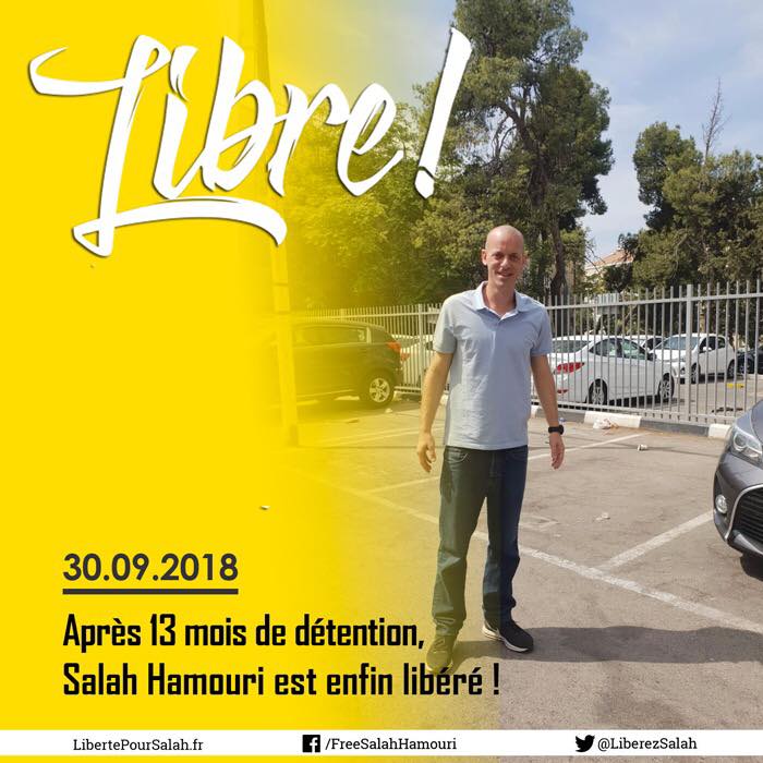 Après 13 mois de détention arbitraire, Salah Hamouri est libre !