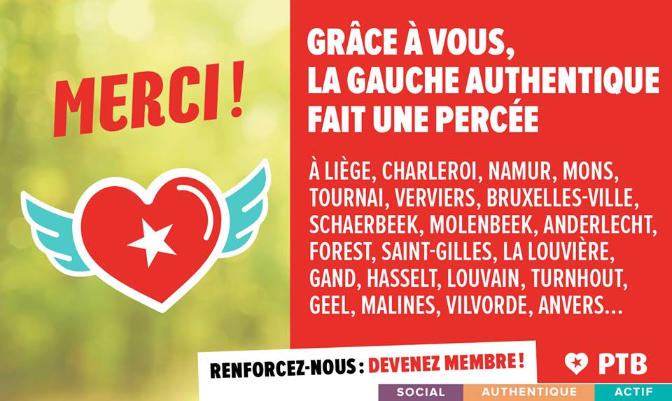 Élections communales : les résultats du PTB Élections communales : les résultats du PTB