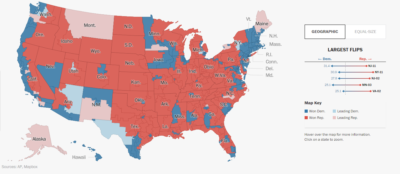 Résultats par districts électoraux pour la Chambre Résultats par districts électoraux pour la Chambre