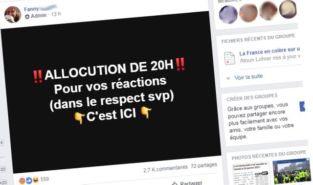 "Que dalle", "bidon", sur Facebook, les "gilets jaunes" insatisfaits par les annonces d'Emmanuel Macron