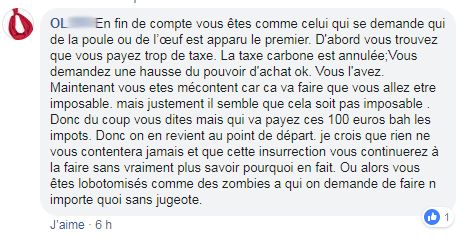 "Que dalle", "bidon", sur Facebook, les "gilets jaunes" insatisfaits par les annonces d'Emmanuel Macron