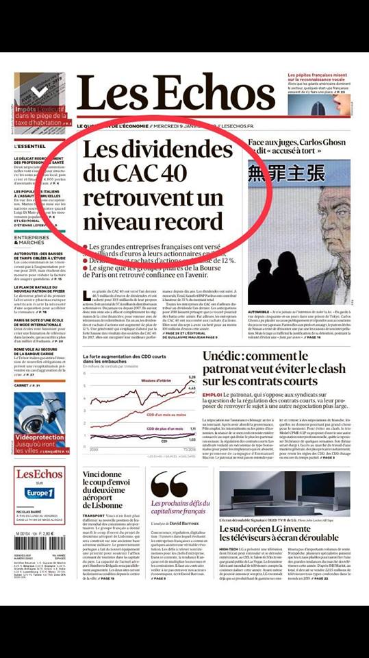 CAC 40 : Le ruissellement c'est pour ... Les actionnaires CAC 40 : Le ruissellement c'est pour ... Les actionnaires