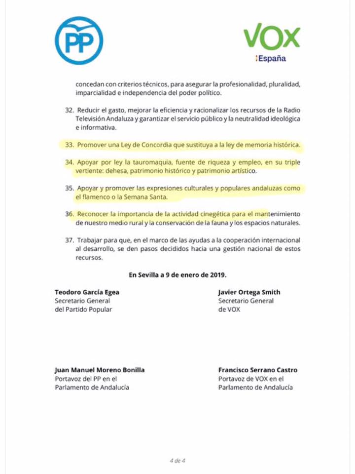 La droite (PP-C's) et l'extrême droite (VOX) s'unissent pour diriger l'Andalousie La droite (PP-C's) et l'extrême droite (VOX) s'unissent pour diriger l'Andalousie