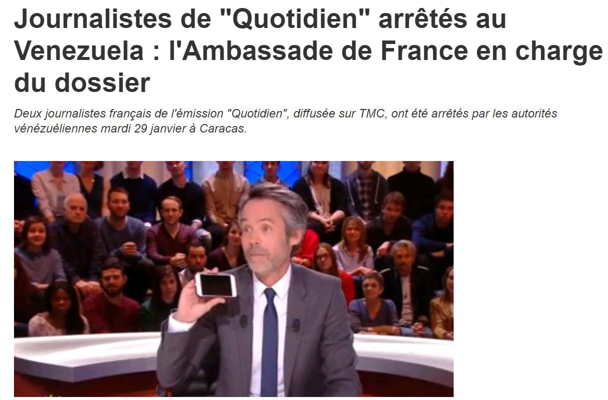 Le Venezuela met en garde sur l'entrée irrégulière de journalistes étrangers Le Venezuela met en garde sur l'entrée irrégulière de journalistes étrangers