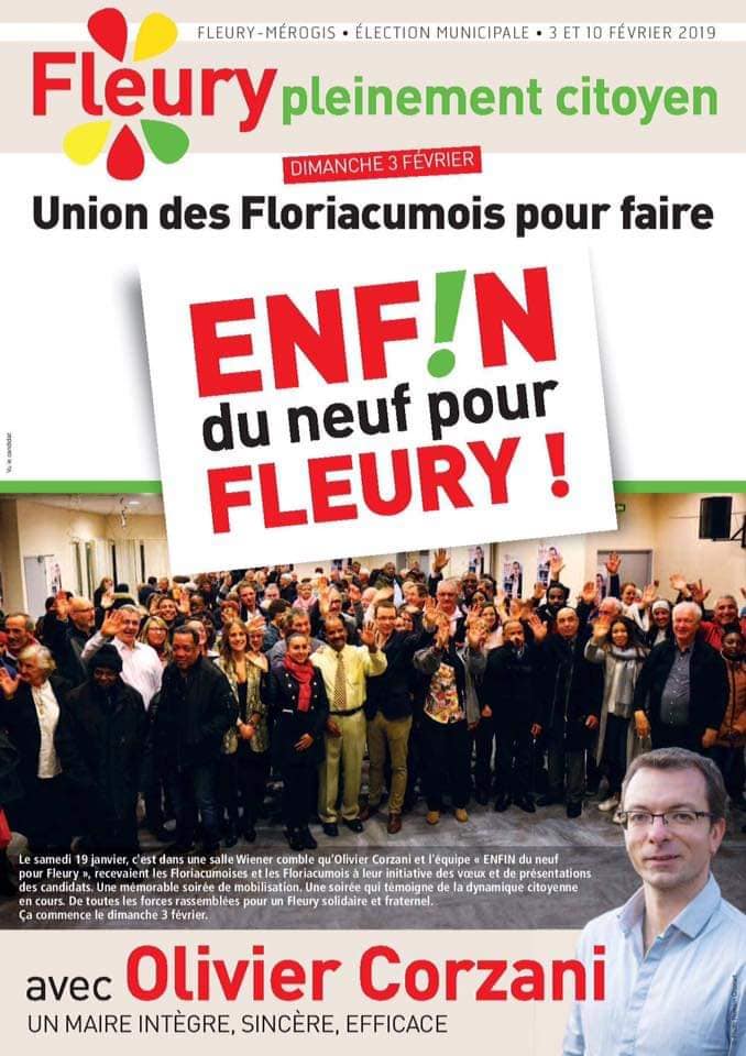Fleury-Mérogis : la liste menée par Olivier Corzani (PCF) l’emporte dès le 1er tour Fleury-Mérogis : la liste menée par Olivier Corzani (PCF) l’emporte dès le 1er tour