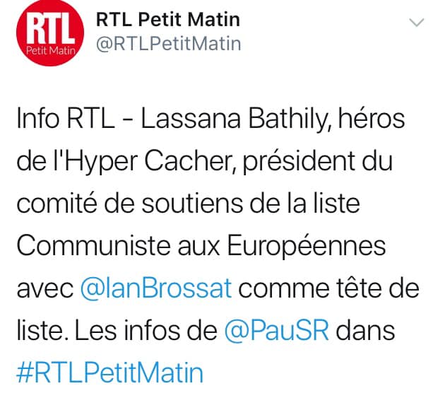 Lassana Bathily, héro de l'Hyper Cacher, est président du comité de soutien de Ian Brossat Lassana Bathily, héro de l'Hyper Cacher, est président du comité de soutien de Ian Brossat