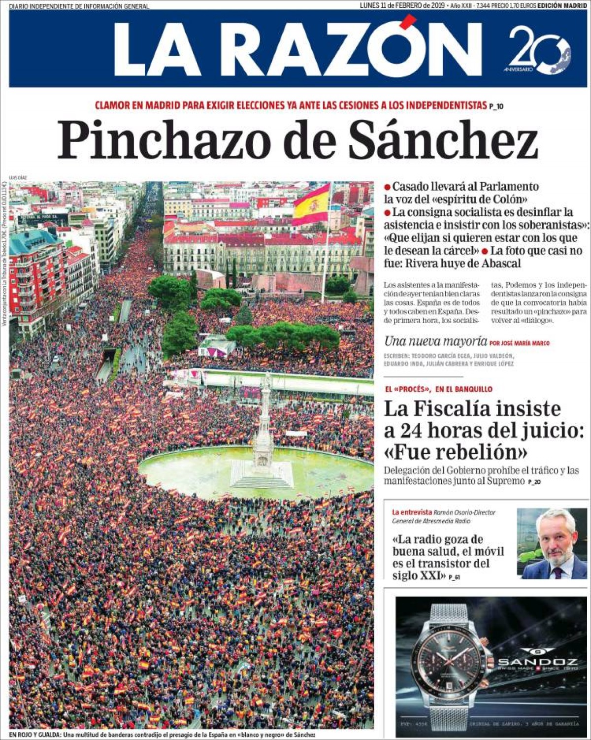 La presse espagnole minimise le lamentable l'échec de la manifestation de la droite et de l'extrême droite