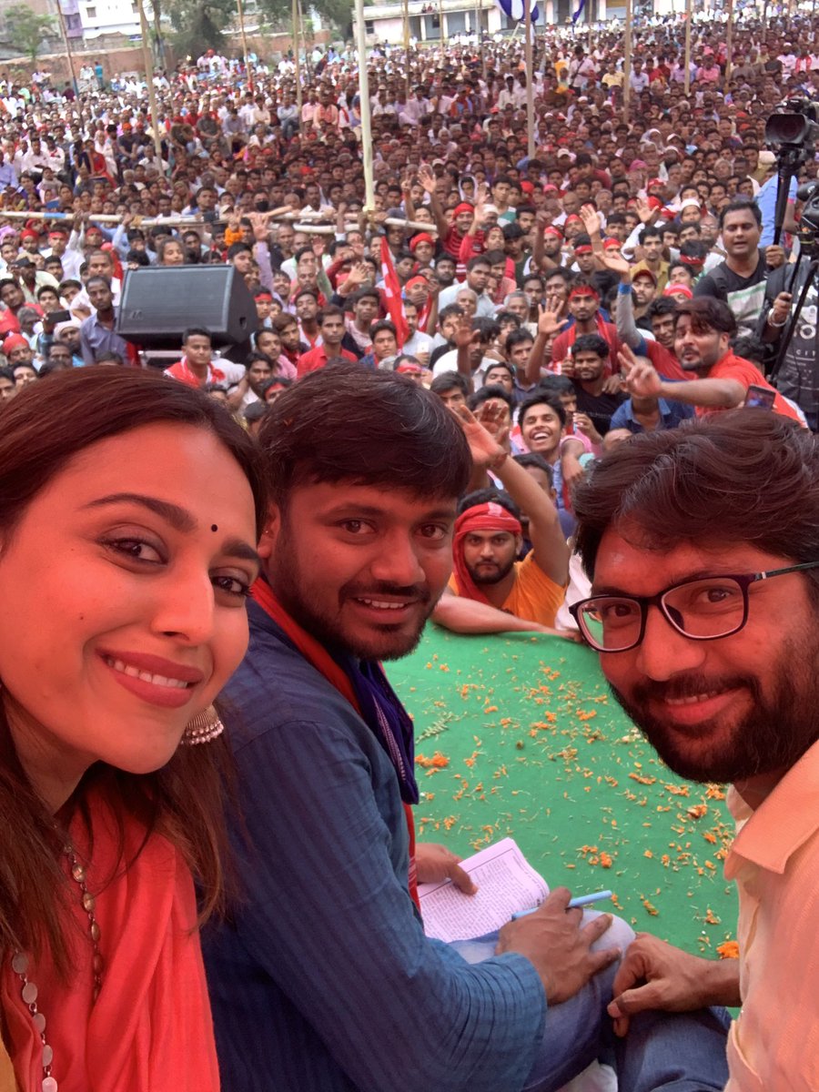 Swara Bhasker, célèbre actrice de Bollywood, s'engage aux côtés de Kanhaiya Kumar Swara Bhasker, célèbre actrice de Bollywood, s'engage aux côtés de Kanhaiya Kumar