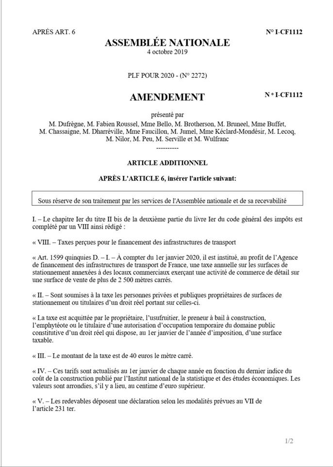 Les député.e.s communistes veulent une taxe les parkings de supermarché pour financer les transports en commun Les député.e.s communistes veulent une taxe les parkings de supermarché pour financer les transports en commun