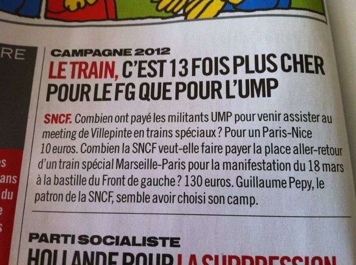 SNCF au service de l'UMP ?