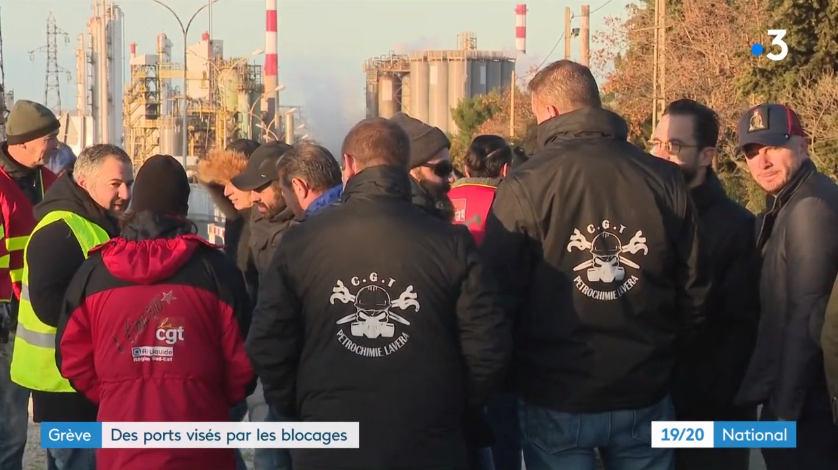 Grève du 12 décembre : ports et zones industrielles bloqués Grève du 12 décembre : ports et zones industrielles bloqués