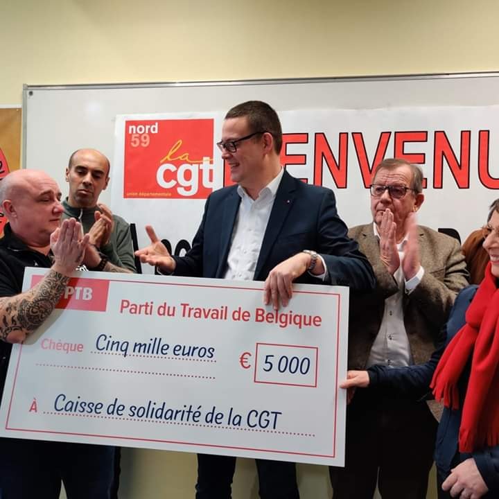 Retraites : Le PTB organise la solidarité avec les grévistes en France Retraites : Le PTB organise la solidarité avec les grévistes en France