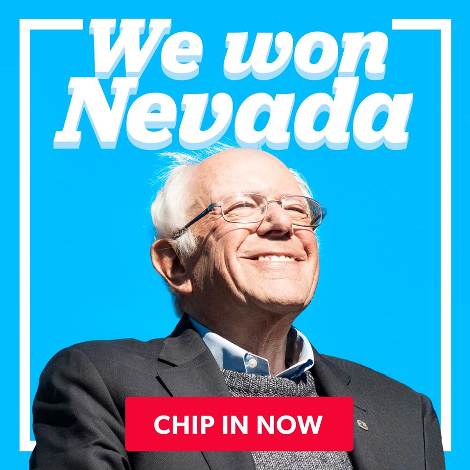 La victoire de Bernie Sanders dans le Nevada provoque une évolution positive dans l'électorat démocrate La victoire de Bernie Sanders dans le Nevada provoque une évolution positive dans l'électorat démocrate