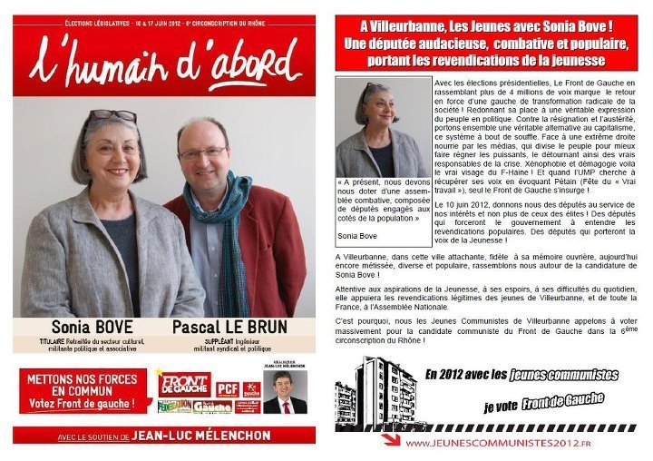 Villeurbanne : Le seul vote utile c'est celui pour Sonia Bove et Pascal Le Brun Villeurbanne : Le seul vote utile c'est celui pour Sonia Bove et Pascal Le Brun