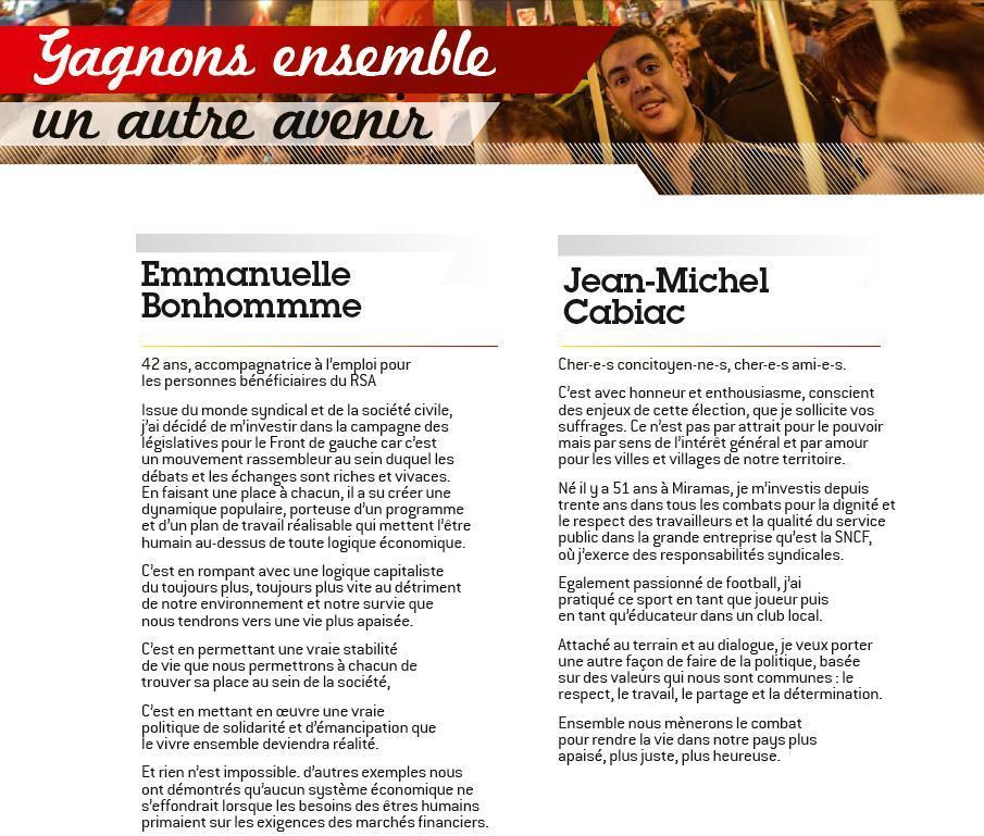 Istres Nord (16ème circo) : Le changement avec Emanuelle Bonhomme et Jean-Michel Cabiac Istres Nord (16ème circo) : Le changement avec Emanuelle Bonhomme et Jean-Michel Cabiac