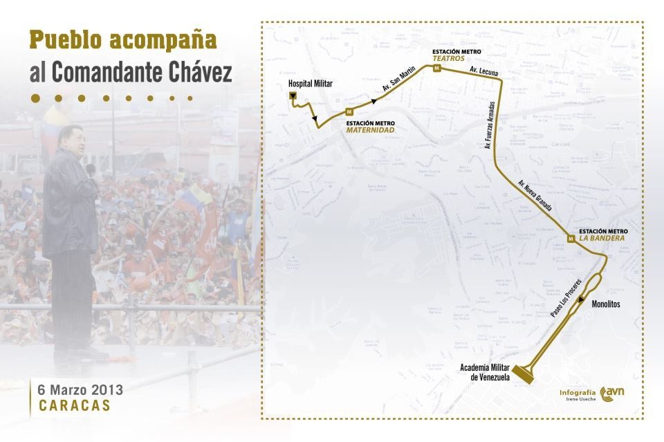 Le peuple accompagne Chavez pour son ultime tournée vers l'académie militaire Le peuple accompagne Chavez pour son ultime tournée vers l'académie militaire