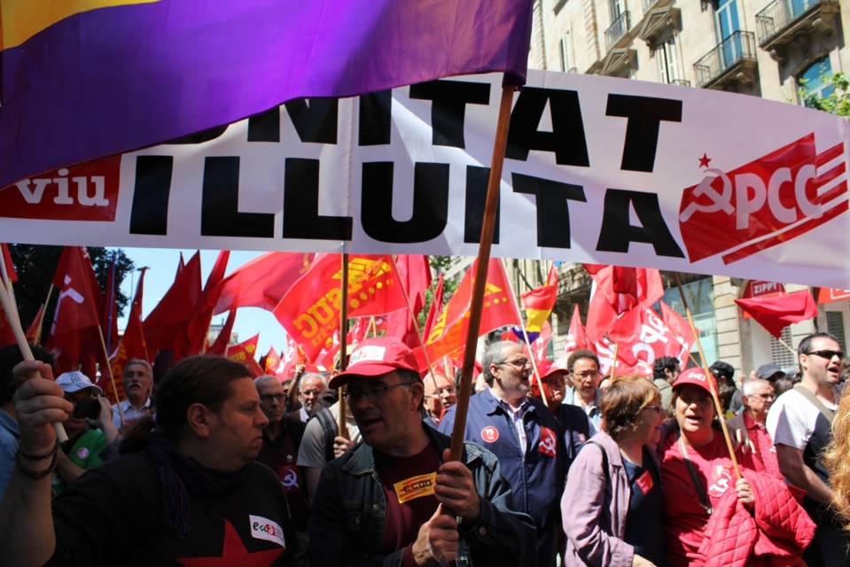 Catalunya : Unité et luttes pour les communistes catalans (PCC/PSUC-viu/PCE) lors du 1er mai ! Une marche vers l'unité des communistes