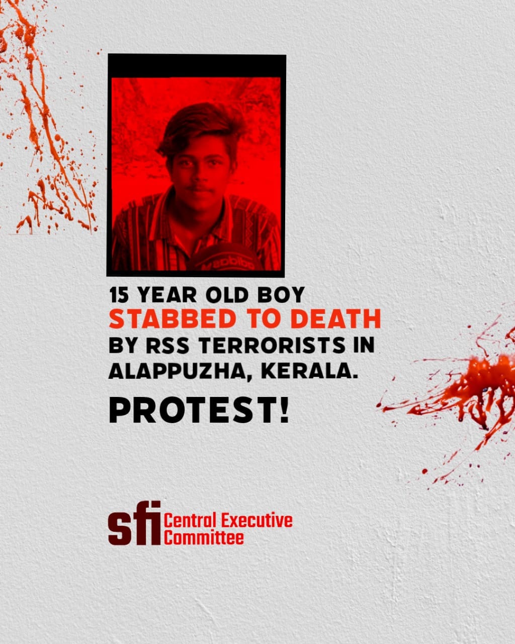 Abhimanyu, 15 ans, poignardé à mort parce qu'il était communiste