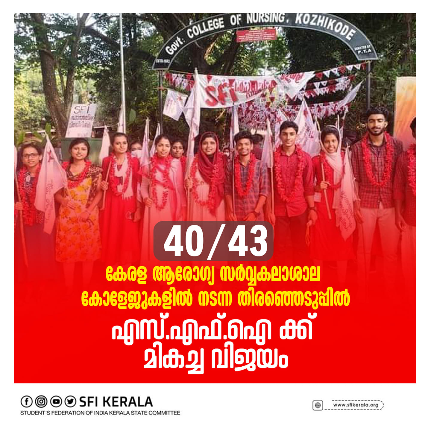 Victoire historique des étudiants communistes à l'Université de la santé du Kerala