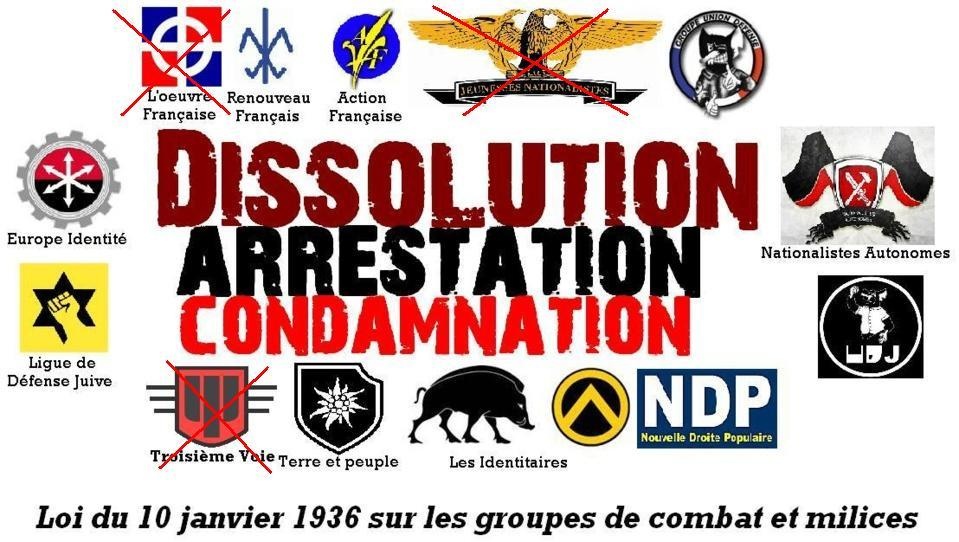 L’Oeuvre française et des Jeunesses nationalistes, groupes néo-nazis, sont enfin dissous !