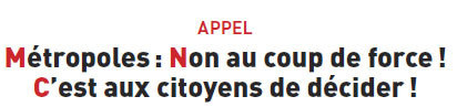 Métropoles : Non au coup de force ! C’est aux citoyens de décider ! (ANECR)